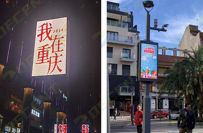 LED 灯杆屏在商业街的应用