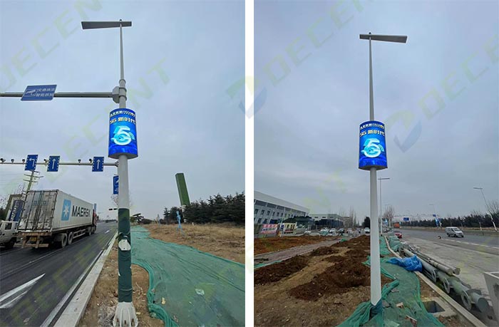 Smart Light Pole with pole led screen